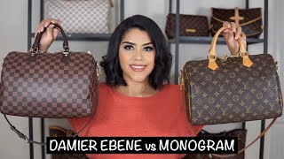 DAMIER EBENE VS MONOGRAM  LOUIS VUITTON SPEEDY BANDOULIERE 30 [upl. by Acissj]