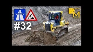 KOMATSU DOZER CATERPILLAR BAGGER MEGA AUTOBAHN BAUSTELLE 32 [upl. by Nah]