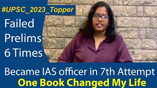 Failed Prelims 6 Times Became IAS in 7th Attempt  One Book which helped Dr Subhadharshini [upl. by Edwina]