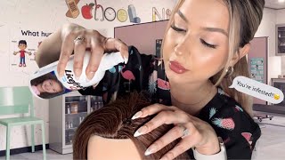 ASMR School Nurse checks ur hair for Lice 20 minutes before the bell rings 🫠 [upl. by Onnem941]