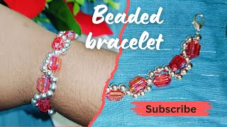 Beaded jewelry  How to make Crystal Beaded Bracelet tutorial tranding viral [upl. by Iduj]