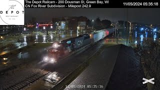 The Depot Restaurant LIVE Railcam  Green Bay WI [upl. by Madra]