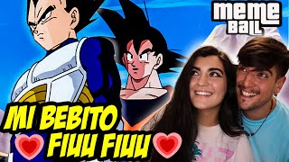 ESPAÑOLES REACCIONAN A DRAGON BALL LATINO VS ESPAÑOL ⚡VEGETA CANTA MI BEBITO FIU FIU⚡🐲MEMEBALL🐲 [upl. by Nabois]