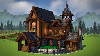 Minecraft How To Build A Simple Spruce House  Tutorial [upl. by Lasko822]