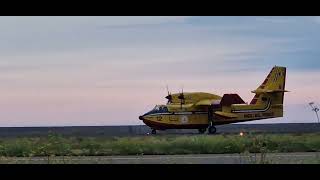 Canadair CL415 in rientro da missione operativa Aeroporto di Genova [upl. by Grishilde]