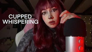 Cupped Whispering ASMR  Rambling Lipgloss Application Hand Sounds Hair on the Microphone [upl. by Rosella]