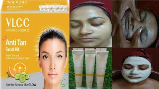 VLCC Anti Tan facial kit facial tutorial amp Honest review Salon style facial tutorial step by step [upl. by Meikah]