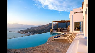 Luxury Villa overlooking Elounda Bay Crete Greece [upl. by Ennoirb590]