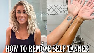 HOW TO REMOVE SELF TANNER  LAURA BEVERLIN [upl. by Melony391]