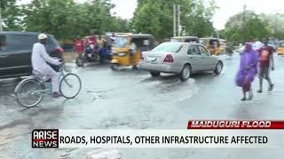 MAIDUGURI FLOODS ROADS HOSPITALS OTHER INFRASTRUCTURE AFFECTED [upl. by Milburr]