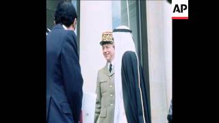 SYND 30 4 77 SHEIKH AL NAYAN OF ABU DHABI LEAVES ELYSEE PALACE [upl. by Einitsed]