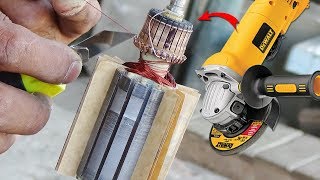 How To Rewind The Mini Angle Grinder Repair The Armature by Mehboob Electric DIY [upl. by Natale]