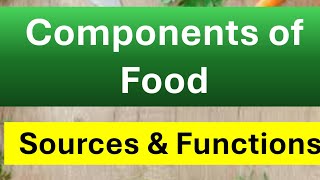 Components of Food  Sources and Functions  Science Lesson [upl. by Iniretake]