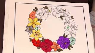 Colour me Happy Flowers wellness flowers art mindfulcoloring markerpen happy colouringbook [upl. by Laine581]