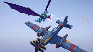 Using a plane with six cannons to slay dragons in minecraft [upl. by Euqirrne478]