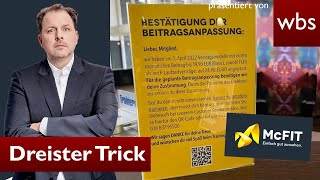 KundenWut bei McFit Beitrag am Eingang erhöht  So hilft dir WBS  Anwalt Christian Solmecke [upl. by Aklam]