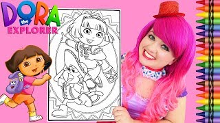 Coloring Dora amp Boots Fiesta GIANT Coloring Book Page Crayola Crayons  KiMMi THE CLOWN [upl. by Axe381]