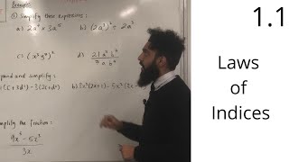 Edexcel AS level Maths 11 Laws of Indices [upl. by Novad]