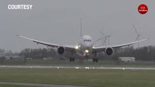 KQ pilots Cpt Ruth Karauri and Clive Nyachieo skillfully land planes in Europe amidst Storm Eunice [upl. by Chlori]