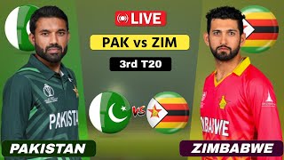 Pakistan vs Zimbabwe Live  3rd T20  PAK vs ZIM Live  Scores amp Commentary cricketlive [upl. by Stulin]