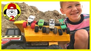 Monster Jam Toy Trucks  Tonka Dump Truck Construction Site Soldier Fortune Dragon Gas Monkey [upl. by Kaplan]