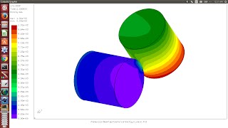 CalculiX Launcher 3beta Contact with Friction [upl. by Brahear351]