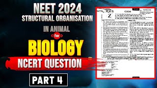 STRUCTURAL ORGANIZATION IN ANIMALS CLASS 11  NEET 2024  BIOLOGY NEET TOP QUESTION PRACTICE 🎯💯 [upl. by Waynant]