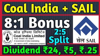 Coal India Dividend 🚨 SAIL • Stocks Declared High Dividend Bonus amp Split With Ex Dates [upl. by Nahtnamas]