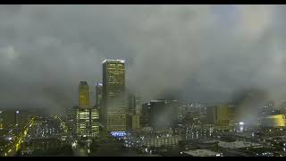 Downtown Tulsa Oklahoma storm timelaps 06182023 with heavy lightning [upl. by Aerdnaid691]