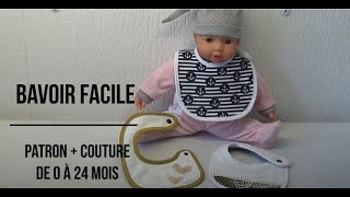 DIY 118 Bavoir bébé de 024 mois Patron et couture en un clin dœil Cadeau naissance Facile [upl. by Nylitsirk]