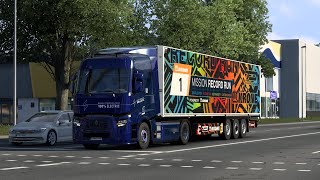 ETS2  Electric Sunrise Delivery  Renault ETech T amp Krone eDry Liner eTrailer [upl. by Belldas]