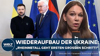 UKRAINEKRIEG WiederaufbauKonferenz in Berlin  Ukrainische Rüstungsindustrie soll gestärkt werden [upl. by Ariamoy]