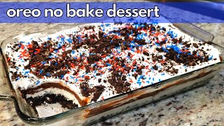 Oreo No Bake Dessert Quick and Easy 4th of July Snack Food [upl. by Nesaj603]