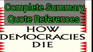 How democracies Die complete Book Summary by Steven Levitsky and Ziblatt PMSreader democracy [upl. by Skelly]