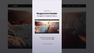 Responsive Header Navigation Menu For A Website  With Dropdown Menus  Html Css amp Javascript [upl. by Zeena]