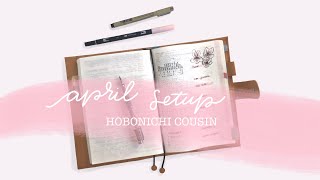 Hobonichi Cousin Setup  April 2021  Cherry Blossom theme [upl. by Esekram685]