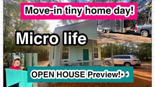 Move in day into a “micro cottage” preview full day amp night in the new tiny home Meet handyman [upl. by Noxin]