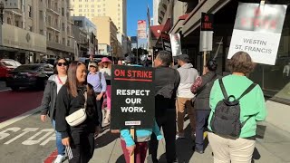 Thousands of Bay Area hotel workers participate in nationwide strike [upl. by Sharia296]