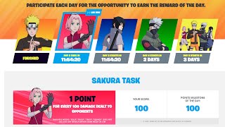 Easy Trick for Sakura Task 10000 damage  Fortnite x Naruto The Nindo Challenges 6 FREE REWARDS [upl. by Ploch]