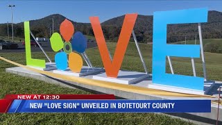 New Love Sign unveiled in Botetourt County [upl. by Akerdnuhs]