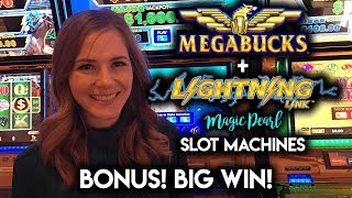 Taking a Shot at MEGABUCKS  BIG Win on Lightning link Magic Pearl Happy Valentines Day [upl. by Ursas]