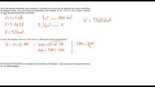 Três Exercícios Sobre Volume e Soma dos Angulos Internos de um Poligono [upl. by Romilly145]
