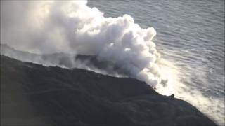 Stromboli lava flow into the sea 9 Aug 2014 [upl. by Sears36]