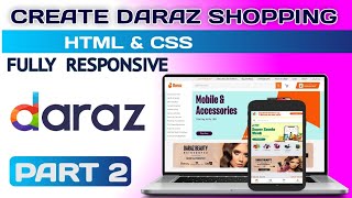 How to Design Daraz Shopping Website Using HTML CSS and jQuery 2 [upl. by Asira]