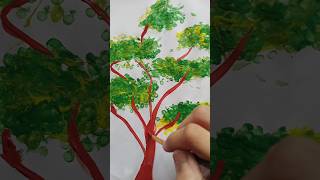 Tree 🌴 painting 🎨🖌️ with acrylic colours shorts [upl. by Lorene]