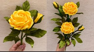 DIY Satin Ribbon Rose flowers  How to make ribbon rose  Ribbon decoration ideas [upl. by Andaira]