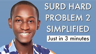 JAMB Maths Online Tutorial 2025 Likely Questions On Surd Hard Problem 2 [upl. by Mot]