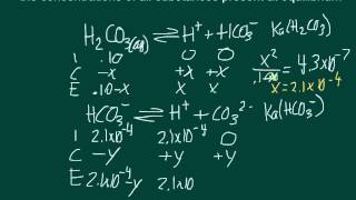 11 finding pH and concentrations in diprotic acids [upl. by Borer127]