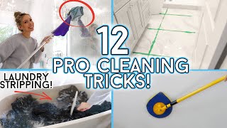 12 MINDBLOWING Cleaning Tips from PROFESSIONAL HOUSEKEEPERS [upl. by Ylenaj]