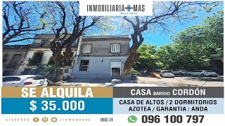 EN ALQUILER  APARTAMENTO 2 DORMITORIOS  AZOTEA l BARRIO CORDÓN [upl. by Sualkin]